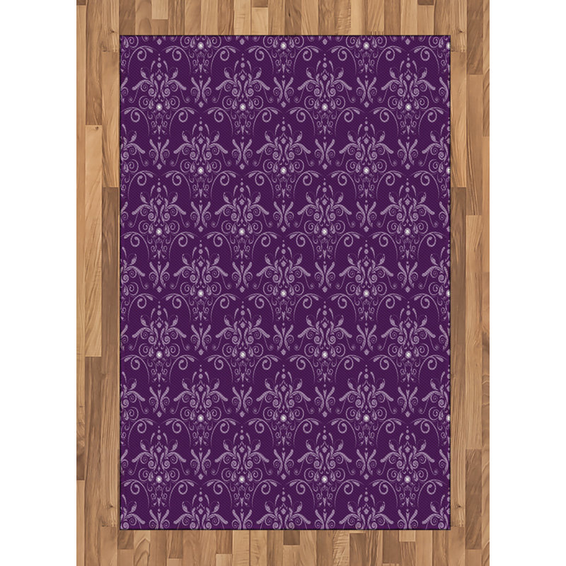 Tapis décoratif aubergine, Rectangle— 4 pi x 5 pi 8 po