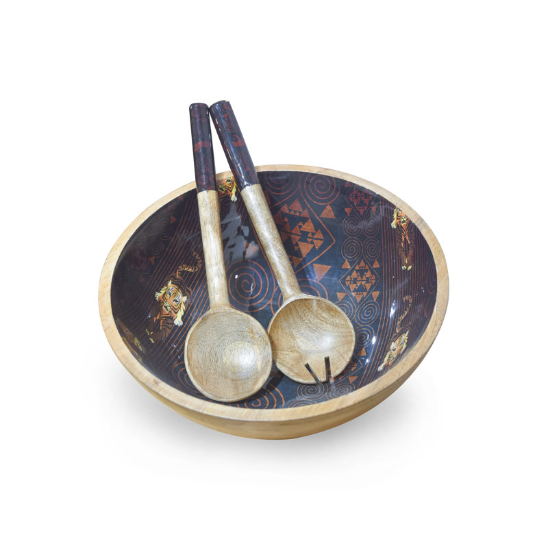 Bungalow Rose Wood Salad Bowl