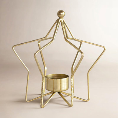 Bola Large Metal Star Shaped Tealight Holder