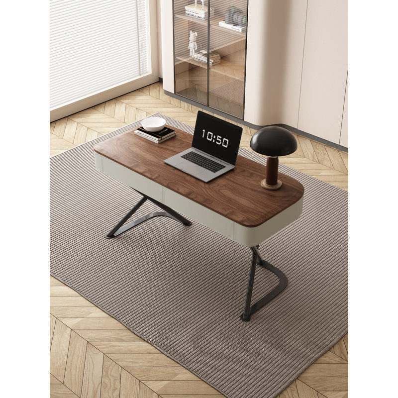 Bureau d'écriture rectangulaire, H 30 po x l 55 po x P 23,6 po, Brun