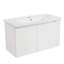 Meuble-lavabo de salle de bain 36 po - blanc, avec 45 °, grande capacité, finition blanche brillante, rangement moderne, élégant et spacieux