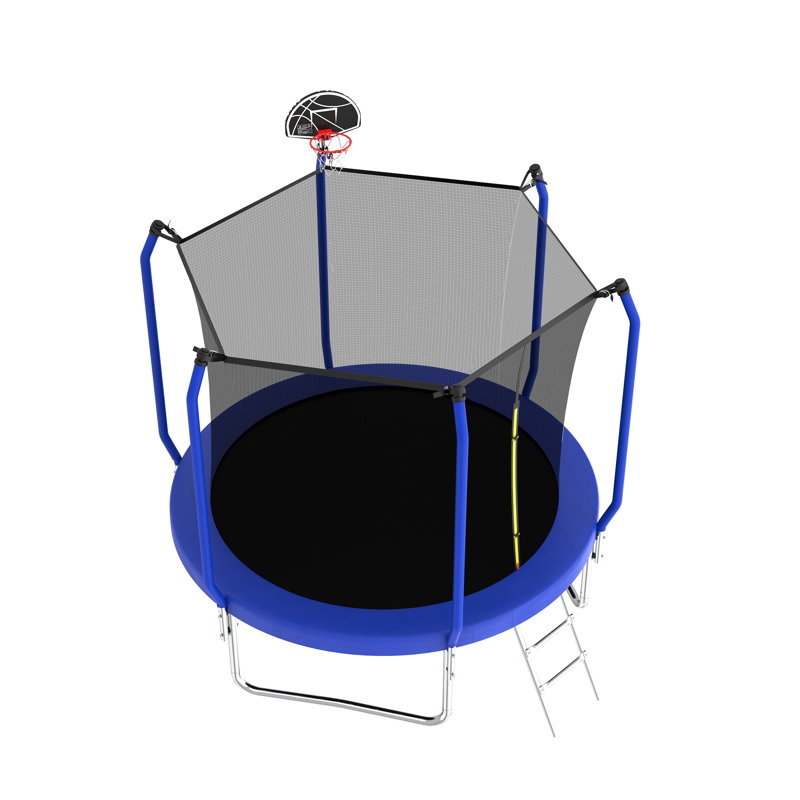 Trampoline avec panier de basketball, trampoline d'extérieur renforcé de type ASTM avec filet d'enclos