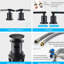 Robinet de salle de bain noir mat à cascade, drain escamotable à 2 poignées, tuyau d'alimentation, 8 robinets de 8 pouces noirs, robinet, 2 poignées, ligne-121617413