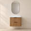 Ensemble de vanité suspendue noire de 61 cm (24 po) avec lavabo intégré et miroir de courtoisie à DEL de 61 x 66 cm (24 x 26 po).-1940280074-1940280077