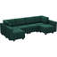 Canapé modulaire réversible en velours capitonné et large avec repose-pieds Buckleton-2027001056