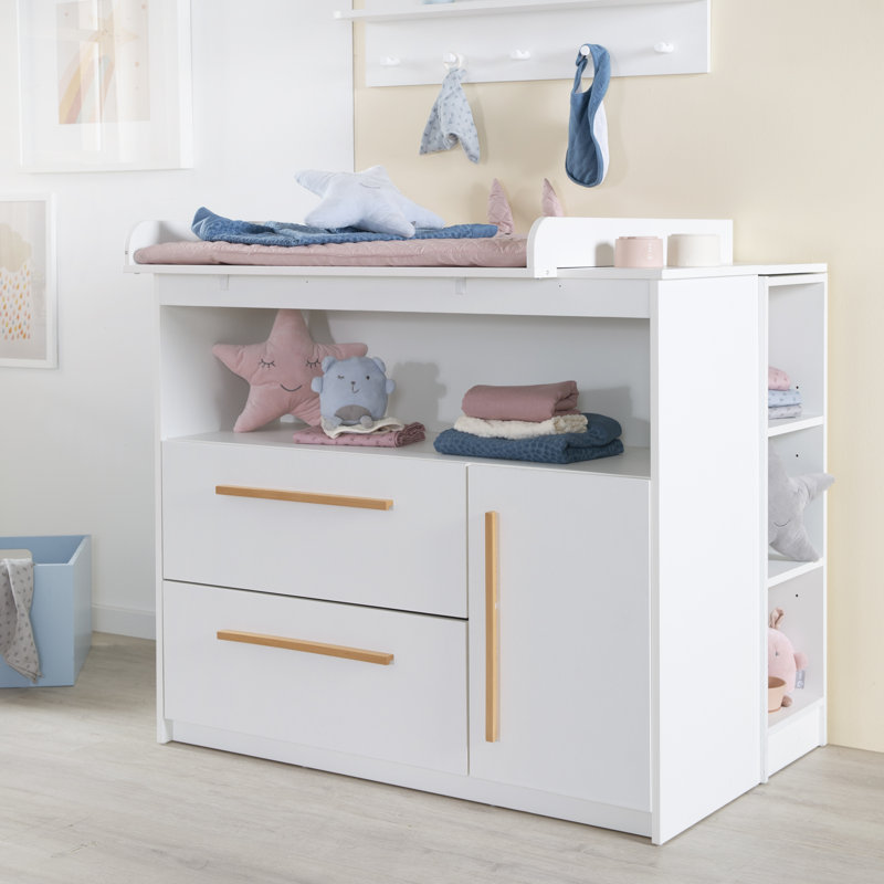 Lilo Unit with Removable Top Handles Made of Wood - White Changing Table