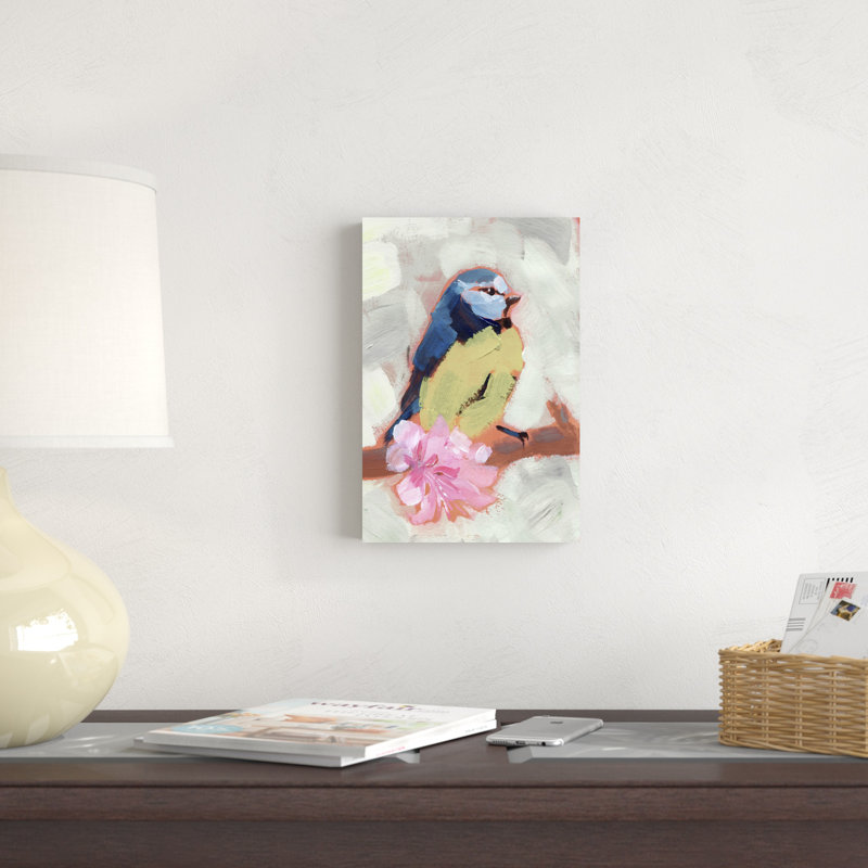Oiseau chanteur peint II, H 12 po x l 8 po