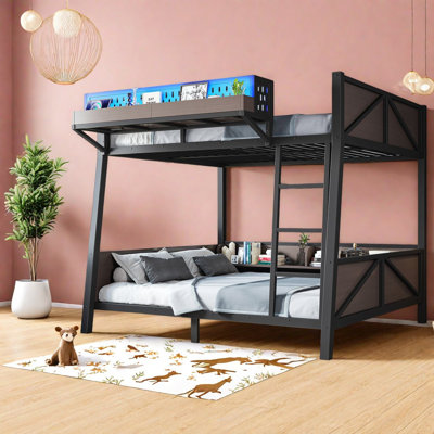 Lits avec rangement, lit superposé double en bois aggloméré, style industriel pour la maison