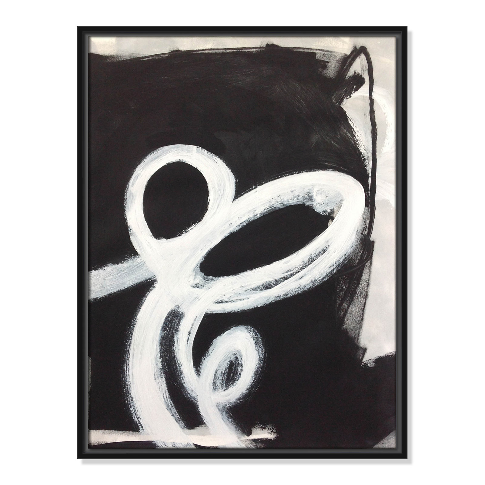 Bronte "Swirly Swirls II" Print, 25.5" H x 19.5" W x 2" D, Black Floater Framed, No Mat