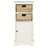 Rustic Painswick Farmhouse Accent Cabinet –Modern Pine Wood with Wicker Baskets & Functional Storage-1850778068