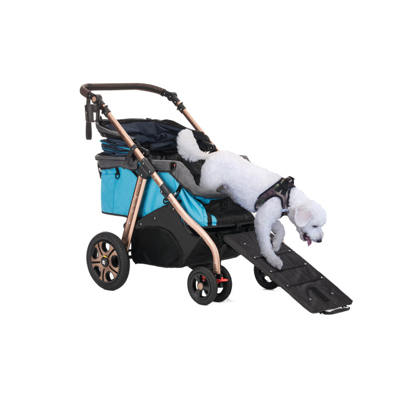 Poussette standard pliable Pet Rover Titan HD, Bleu