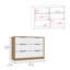 Commode 4 tiroirs, plateau supérieur - pin / blanc
