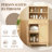 Oak Bathroom Storage Cabinet 1 Drawer 2 Door 4 Tier With Rattan Surface