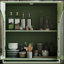 Armoire de rangement arquée avec porte en verre et 1 tiroir-2111876609