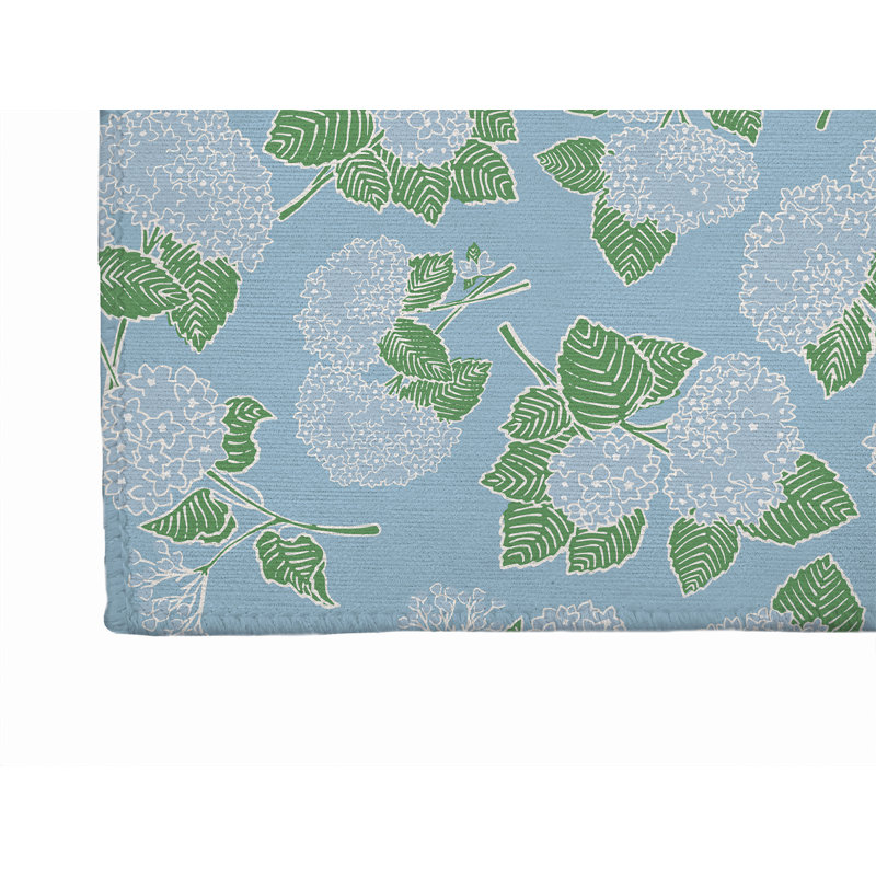 Tapis de bureau antidérapant Hydrangea, Bleu ciel, L 60 po x P 84 po