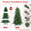 Arbre de Noël 6,5 pi en PVC + PE avec 2142 pointes - Arbre à charnières plein et luxuriant avec support en métal, assemblage facile, conception d'aiguille mixte réaliste-2060382610