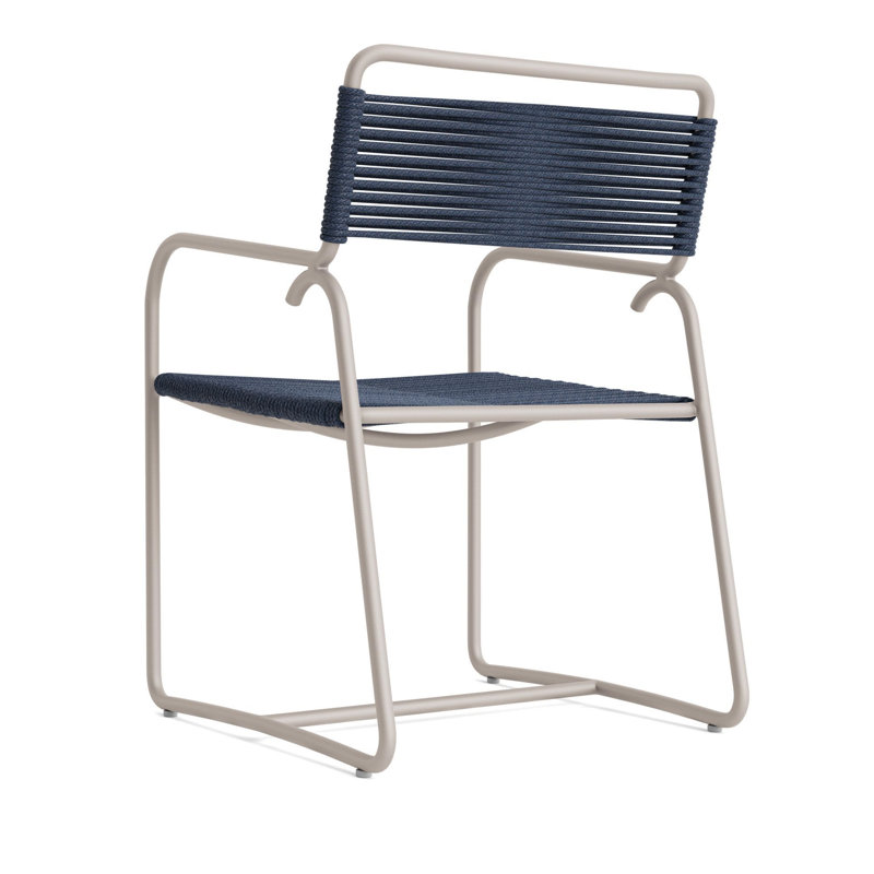 Walter Lamb Outdoor Lounge Chair, Dove Smooth/Marine