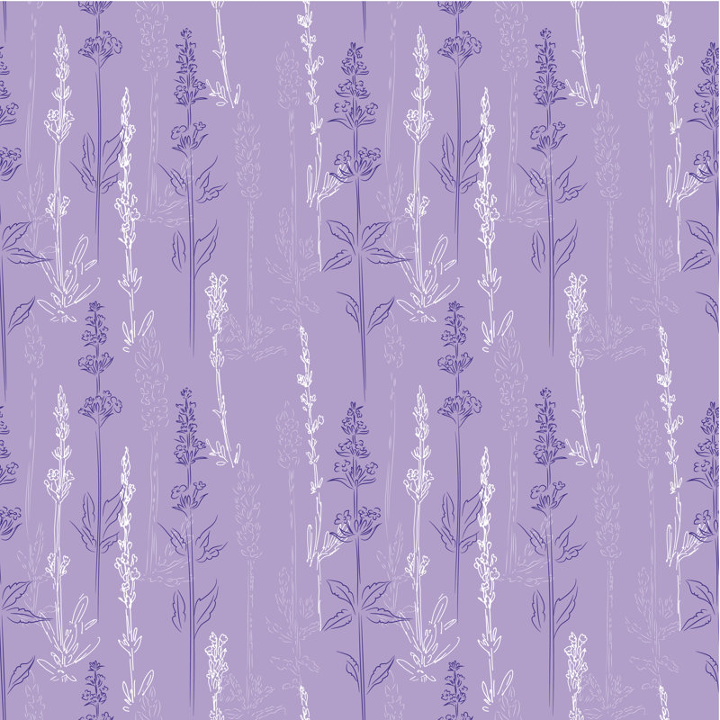 Lavender Seamless Pattern by Mashuk - Wrapped Canvas Print, 30cm H x 30cm W