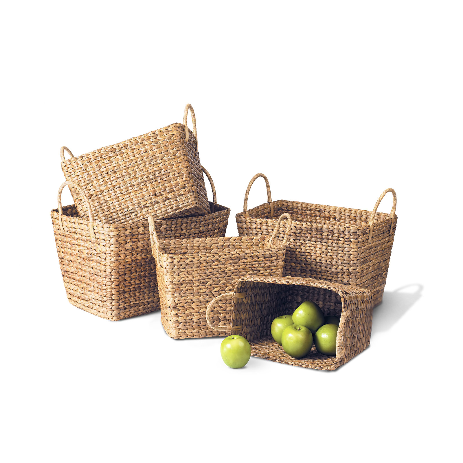 Bollington Handmade Coastal Wicker Decorative Basket 1, 7" H x 11" W x 7" D