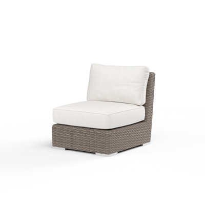 Coronado Premium All-Weather Wicker Outdoor Armless Lounge Chair , Sunbrella® Cushions Included