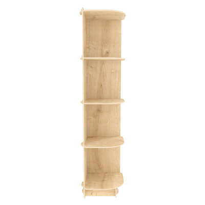 Bibliothèque élégante en chêne, 55,1 po x 11,8 po x 21,7 po | 100% panneau de particules enduit de mélamine, épaisseur: 0,3 pouce | Design moderne de couleur unie en beige | Solution de rangement robuste et élégante pour la maison ou le bureau