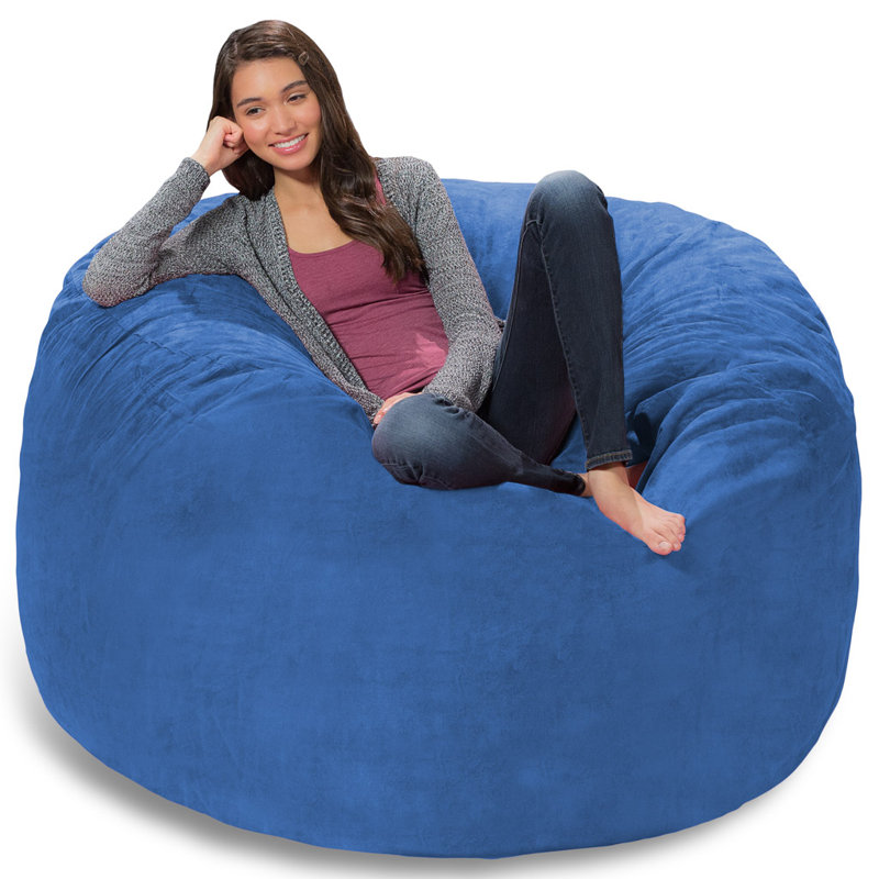 Bean Bag Chair - Shredded Memory Foam Filled Round Furniture Bean Bag Chair with Removable and Machine Washable Cover - Breton Bean Bag Sofa Lounger with Soft Micro Fiber Cover - Multiple Colors, Multiple Sizes and Fabrics