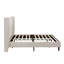 Lits King modernes, cadre en bois recouvert de chenille beige pour maisons spacieuses