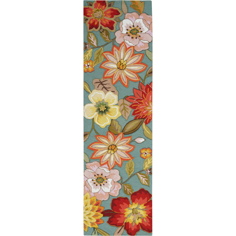 Floral Hand Woven Area Rug, Runner 69 x 244cm