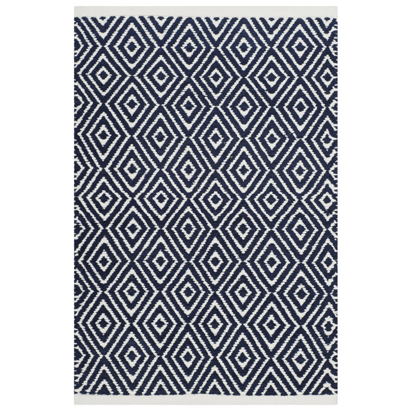 Dannea Flat Weave Cotton Geometric Rug, Rectangle 5' x 8'