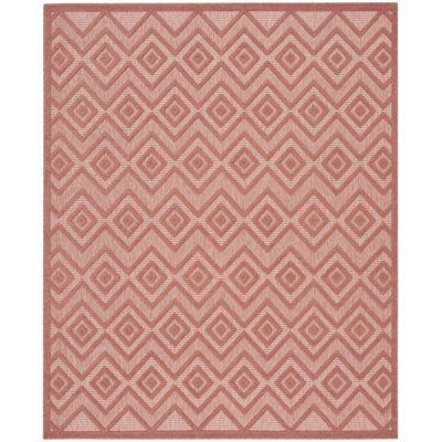 Foundry Select Versatile Diamond Coral/Orange Indoor/Outdoor Area Rug
