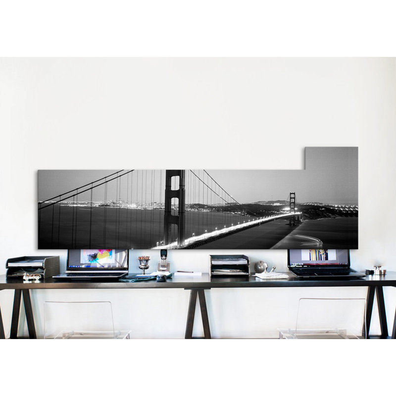 «Golden Gate Bridge at Night, San Francisco», ensemble de 3 reproductions de photos sur toiles tendues