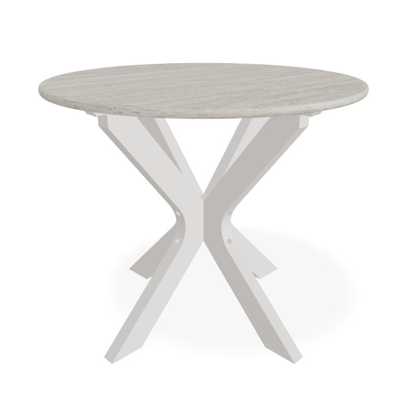 Table de bout d'extérieur 23 po, Blanc / gris chaud