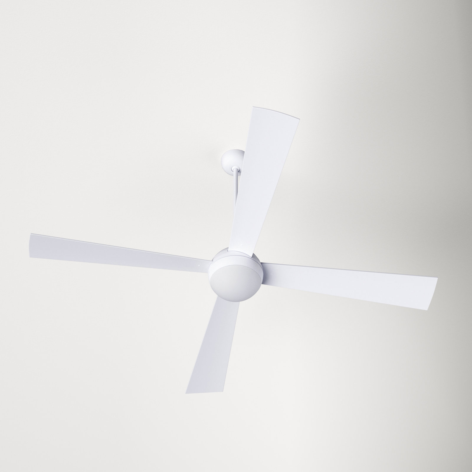 Ball 52" Ceiling Fan with LED Light Kit, Gloss White, White, Wall Control with Remote Handset (2-wire)