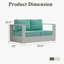 Causeuse d'extérieur moderne en aluminium 2 places avec coussins-2113283039