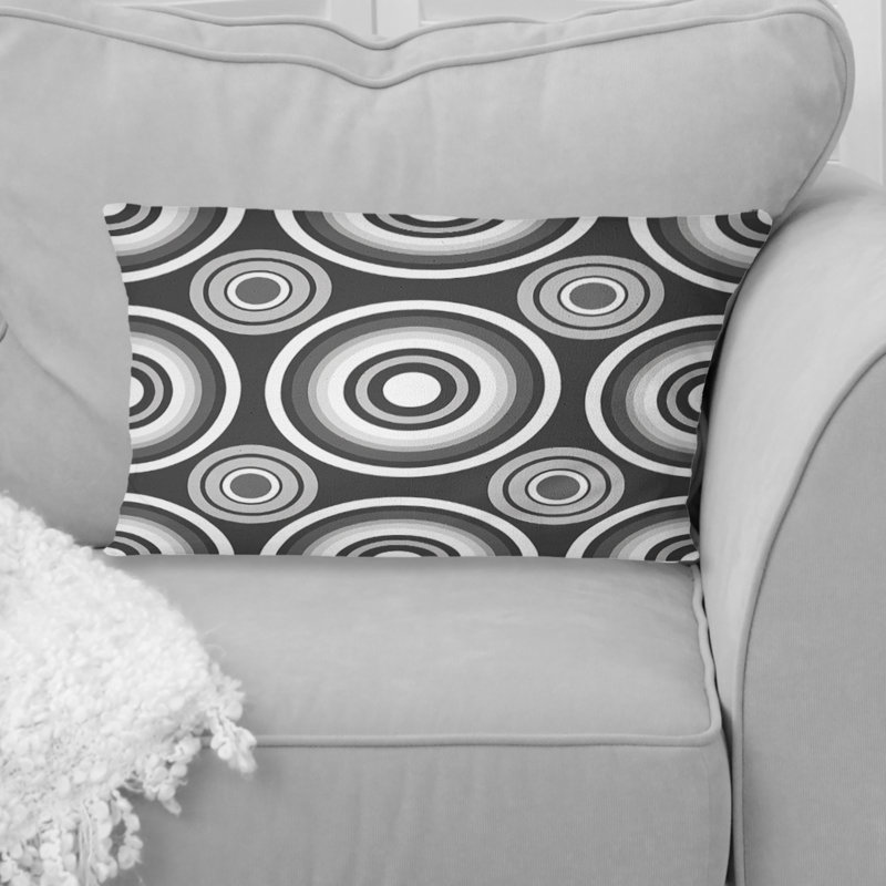 Coussin lombaire Mid-Century gris anthracite