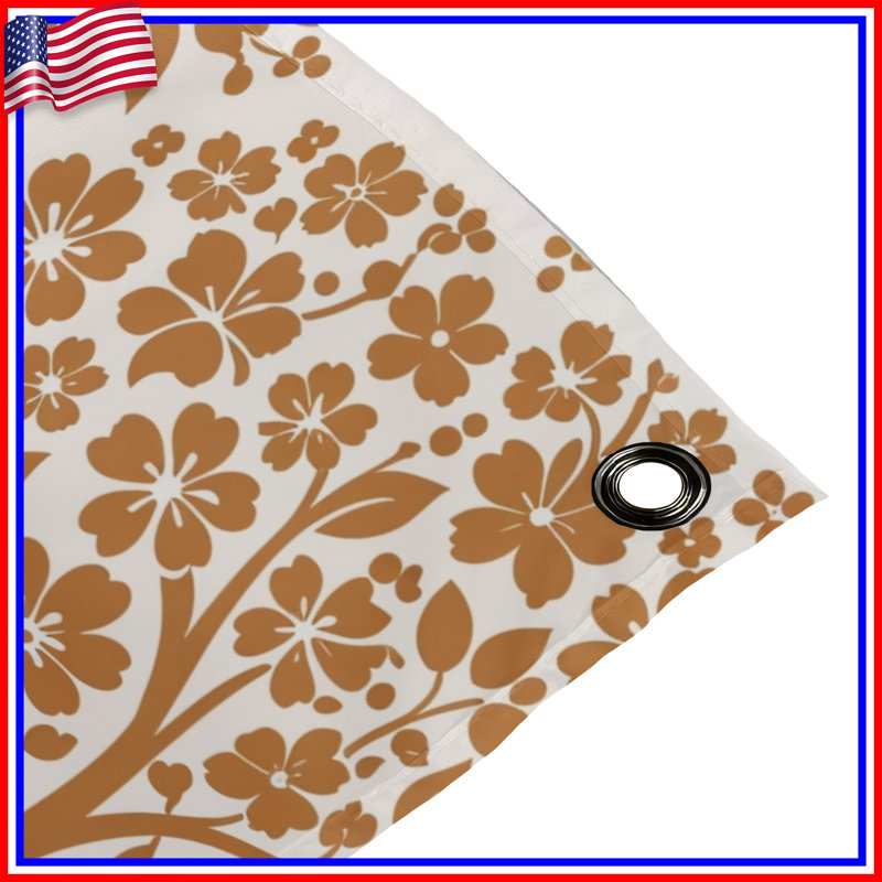 Tapisserie murale motif floral, 68in H x80in W with 4 Grommets
