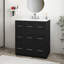 Meuble-lavabo de salle de bain avec lavabo encastré et tiroirs, surface peinte, portes à fermeture en douceur, armoire de salle de bain avec tiroir basculant, noir-376611883-376611892