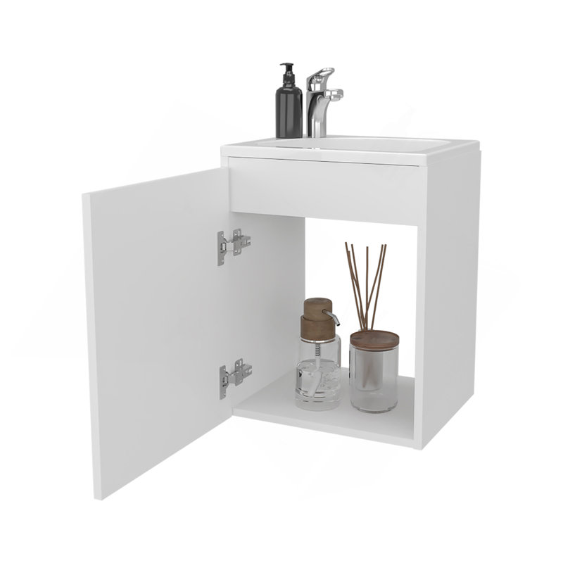 Haigleer Creek Bathroom Vanity With Integrated Sink, White, White