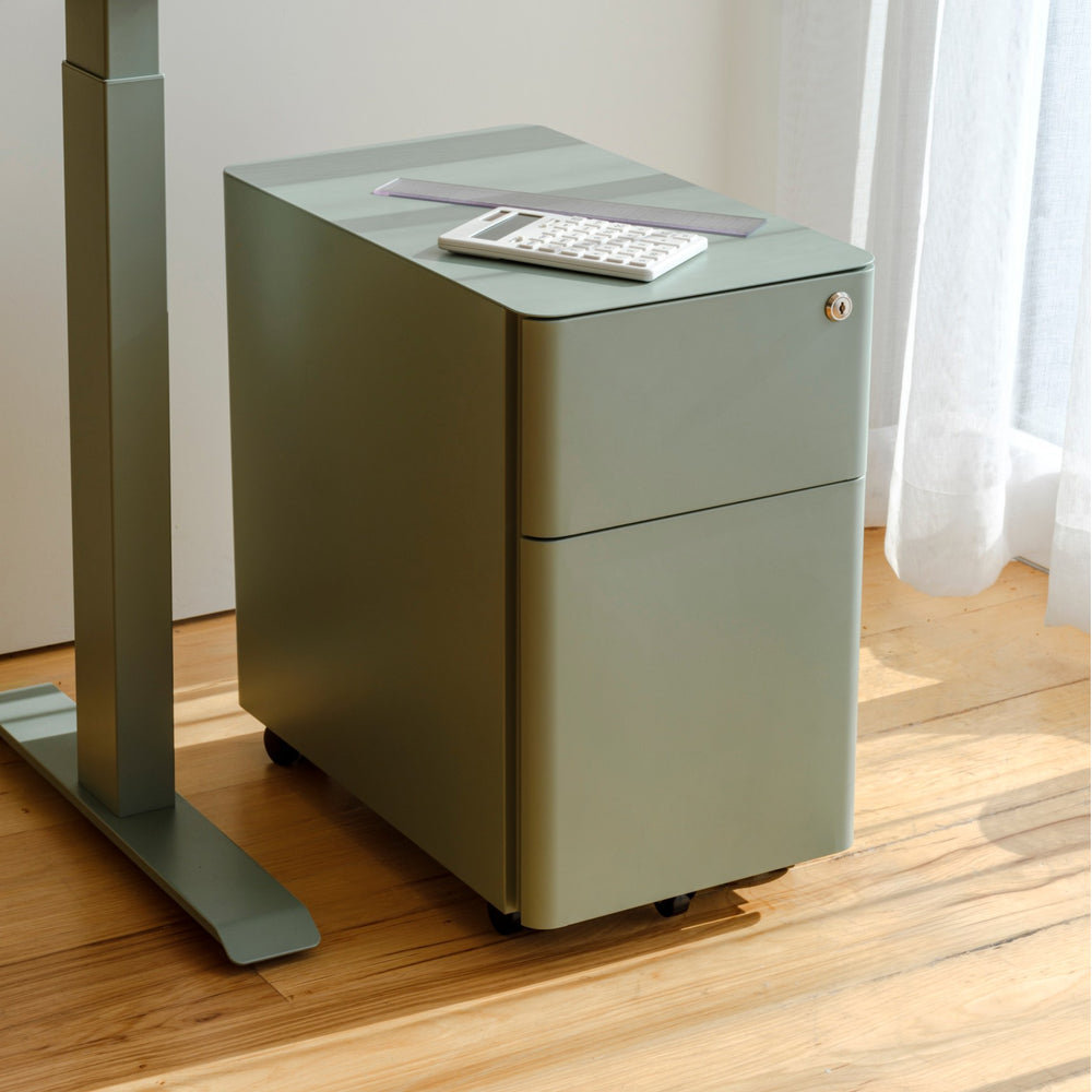 Small 2-Drawer Vertical Filing Cabinet, Sage