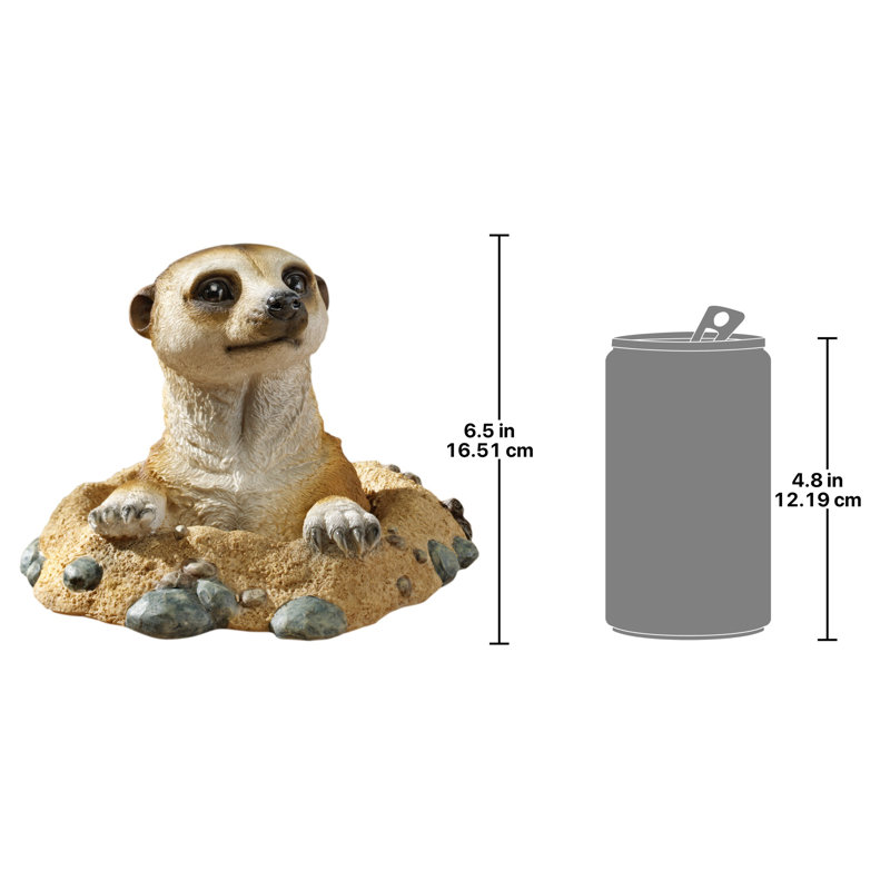 Statue suricate hors du trou Kalahari