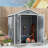 Outsunny Outdoor Storage Shed, 6' x 4.5' Garden Shed with Double Lockable Doors, Vent and Window, Plastic Utility Tool Shed for Backyard, Patio, Garage, Lawn, Gray-130770506