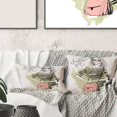 Carré, tendance, fille tendance - Coussin Shabby Elegance
