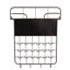 Tablette de bar flottante noire 22,8 x 5,5 x 28,7 po avec porte-dosette, crochets et tablette de rangement