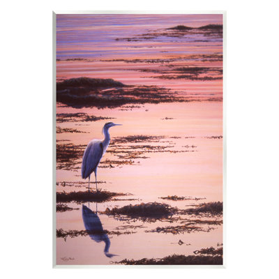 Au-479-Giclee " Crane Bird In Sunrise Marsh "