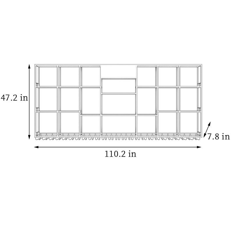 Multi-tier Iron Wall Mounted Wine Rack, Gold, 47.2" H x 110.2" W x 7.8" D