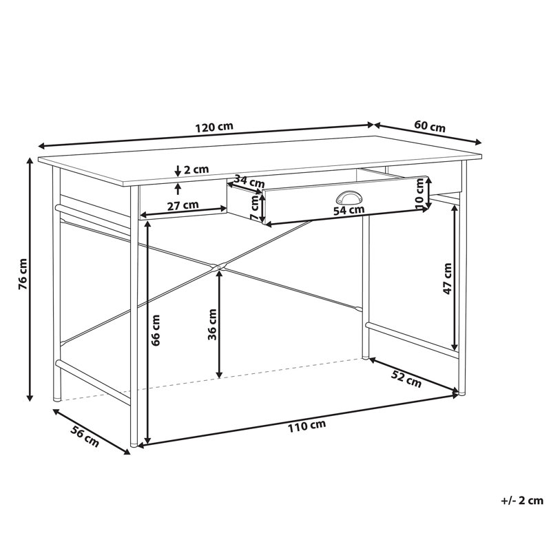 Fiorentino Metal Base Writing Desk