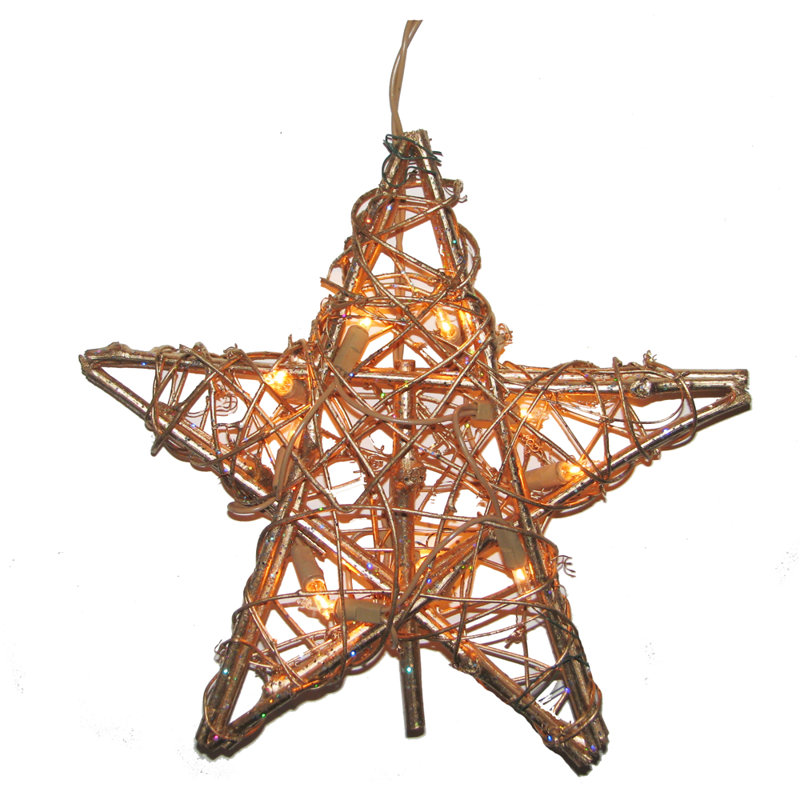 Pointe d'arbre de Noël en forme d'étoile, Or