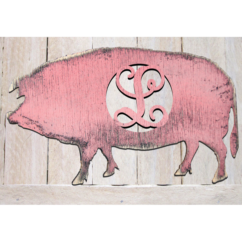 Décoration murale à forme de bois rétro rustique de style porc à caractère, W