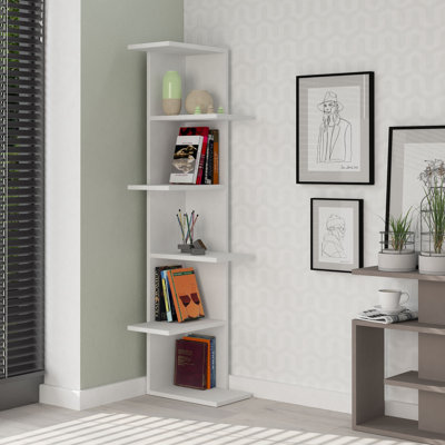 Annaliisa 141cm H x 37cm W Particle Board Geometric Bookcase