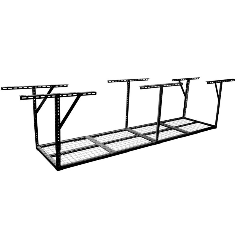 Support de rangement pour garage robuste - Système de rangement de plafond réglable en métal | Rangement peu encombrant pour les outils de garage, les boîtes